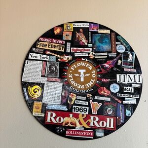 Vintage Rock & Roll Vinyl Record Handmade Representing Jimi Hendrix